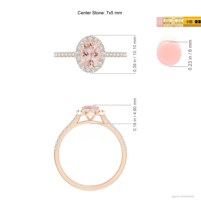 7x5mm aaa morganite rose gold ring 5