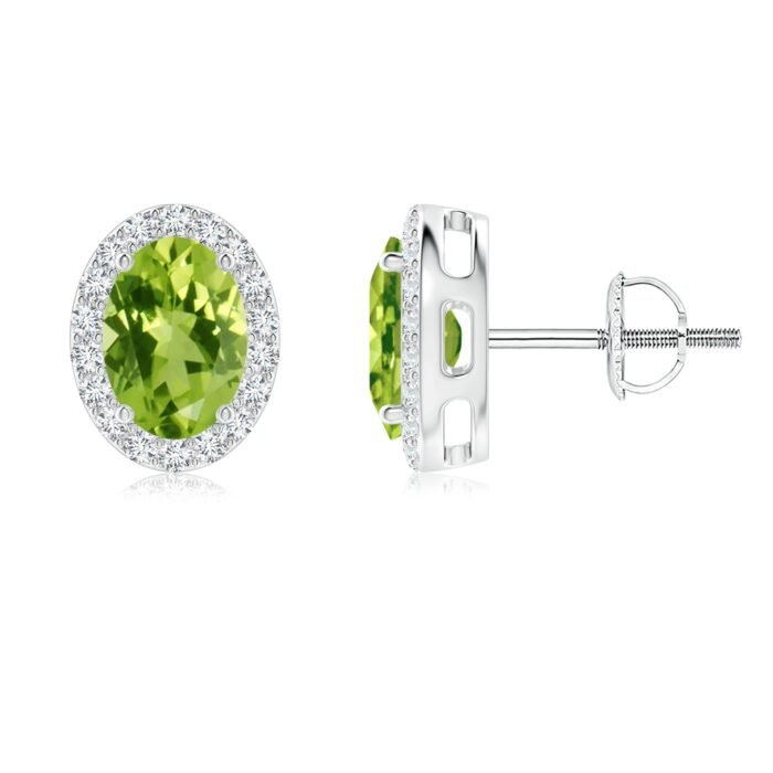 7x5mm aaa peridot white gold earrings 1