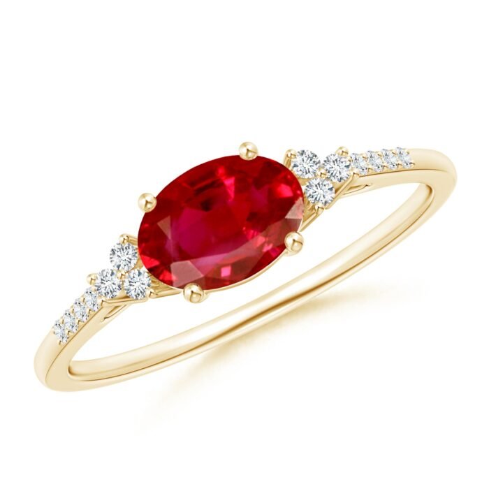 7x5mm aaa ruby yellow gold ring 1