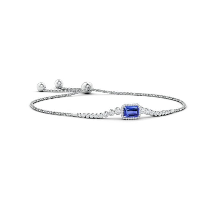 7x5mm aaa tanzanite white gold bracelet