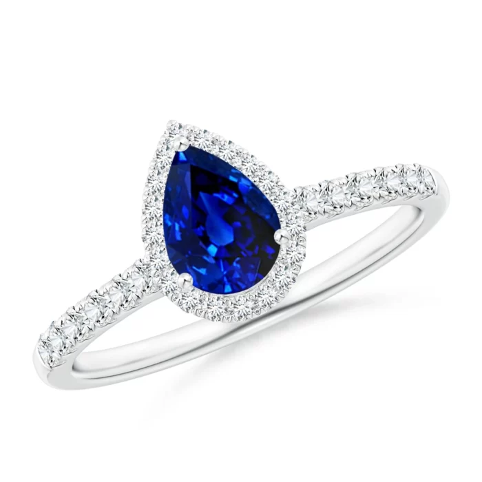 7x5mm aaaa blue sapphire white gold ring
