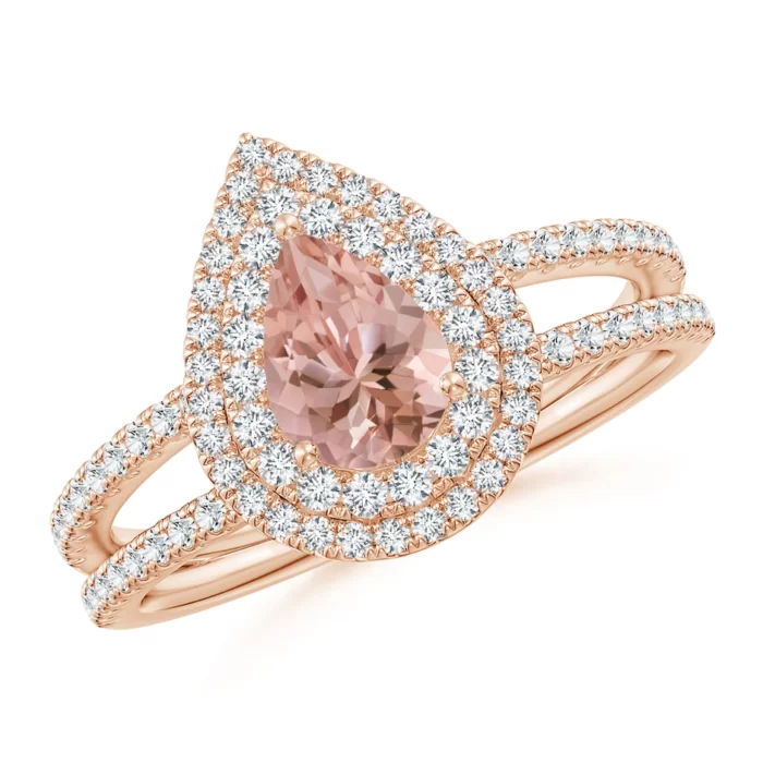 7x5mm aaaa morganite rose gold ring