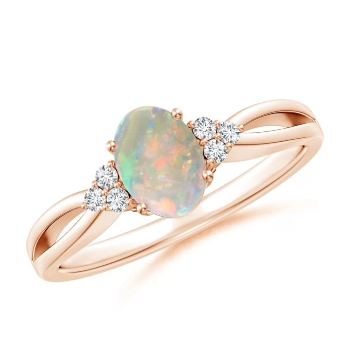 7x5mm aaaa opal rose gold ring