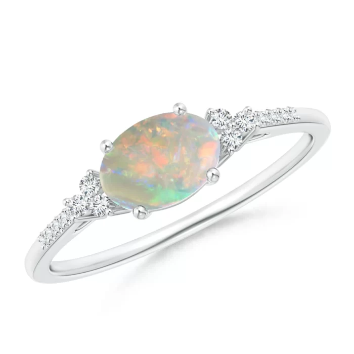 7x5mm aaaa opal white gold ring