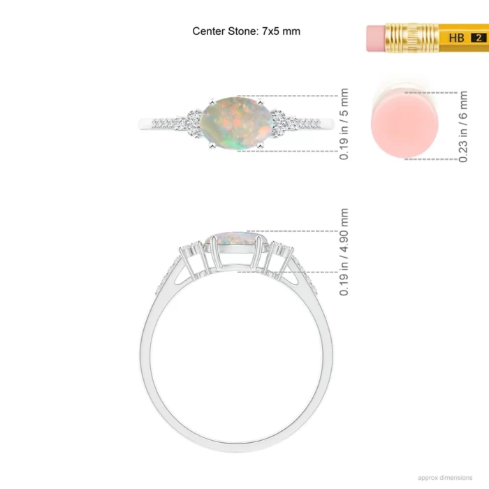 7x5mm aaaa opal white gold ring 5