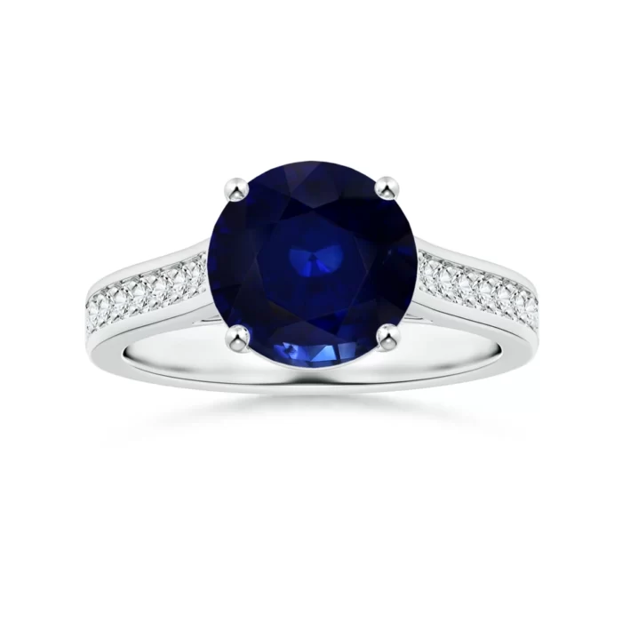 8.92x8.83x5.96mm aaa blue sapphire 18k white gold ring