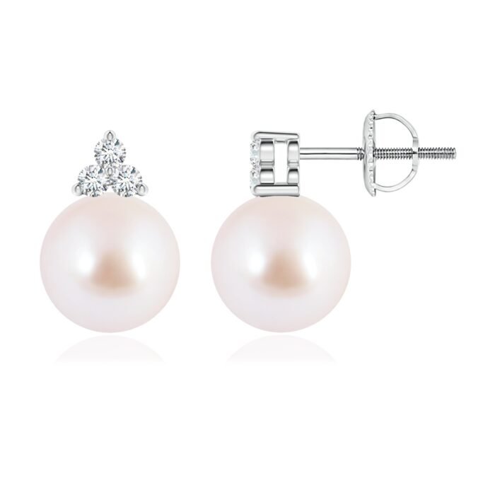 8mm aaa akoya cultured pearl white gold earrings