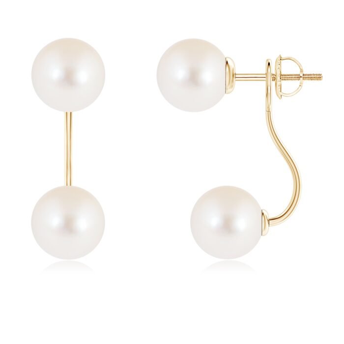 8mm aaa freshwater cultured pearl yellow gold earrings 3