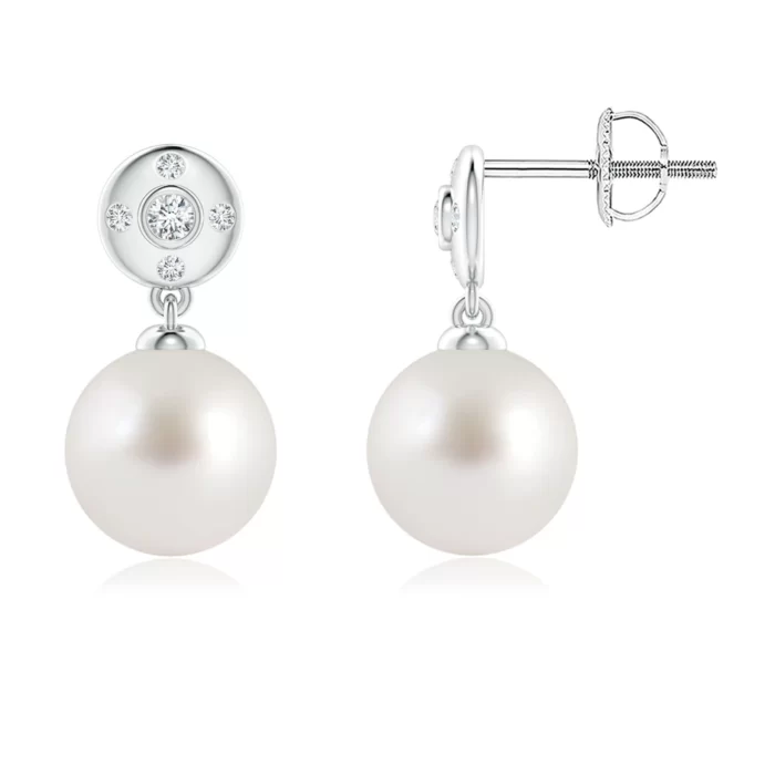 8mm aaa south sea cultured pearl p950 platinum earrings
