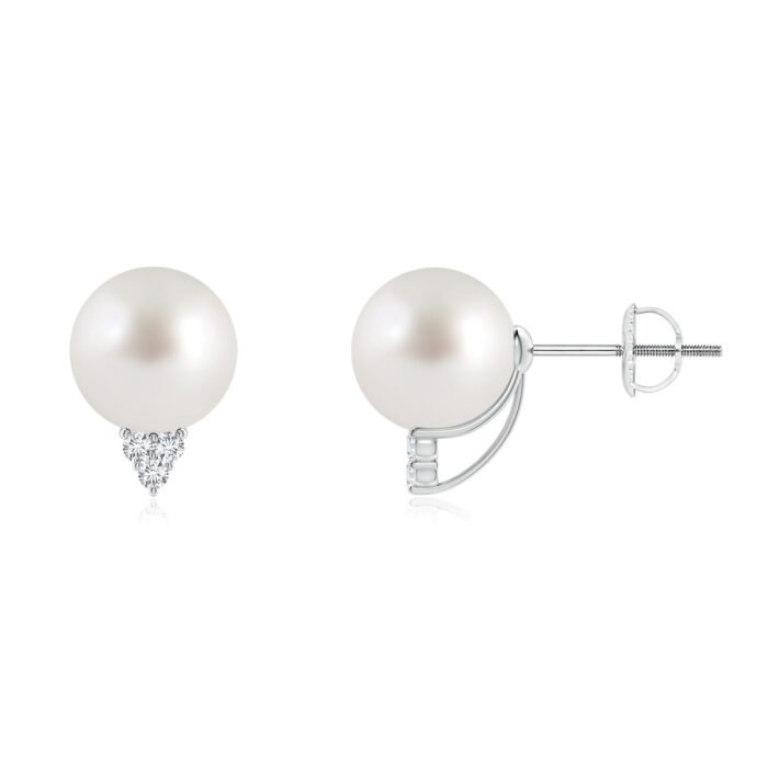 8mm aaa south sea cultured pearl white gold earrings