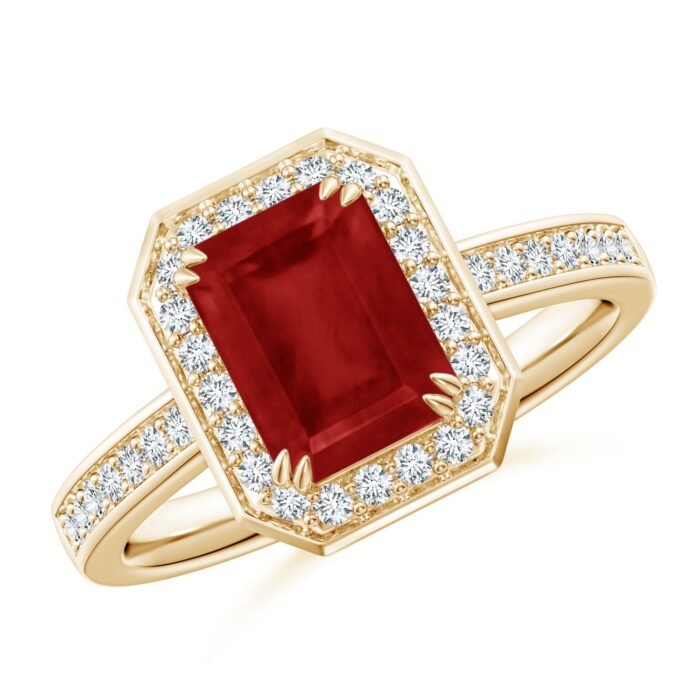 8x6mm aa ruby yellow gold ring