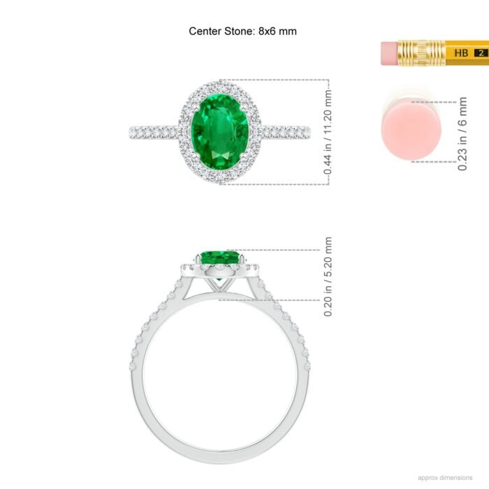 8x6mm aaa emerald p950 platinum ring 5