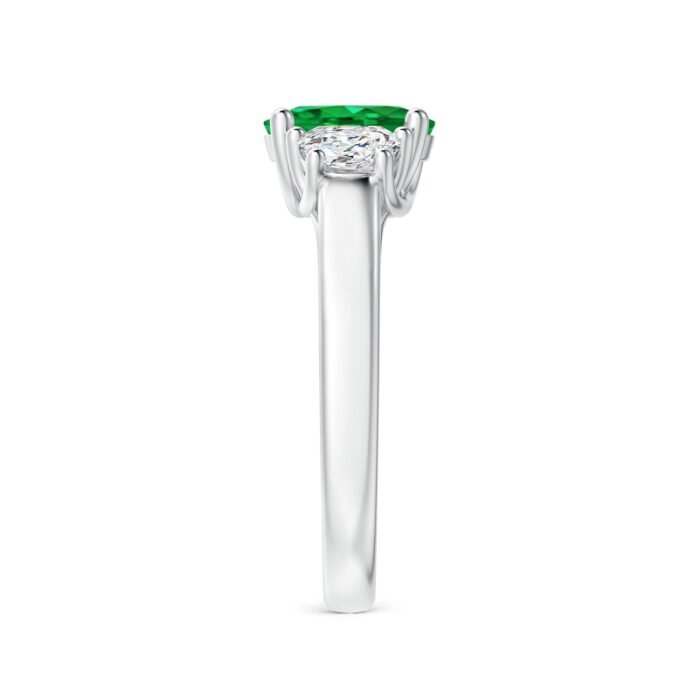 8x6mm aaa emerald white gold ring 3 1