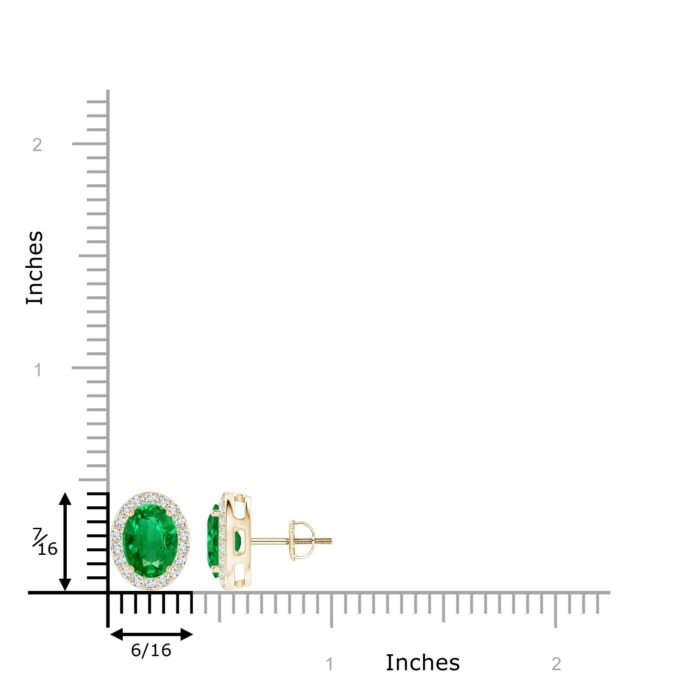 8x6mm aaa emerald yellow gold earrings 2