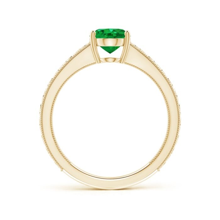 8x6mm aaa emerald yellow gold ring 2 2