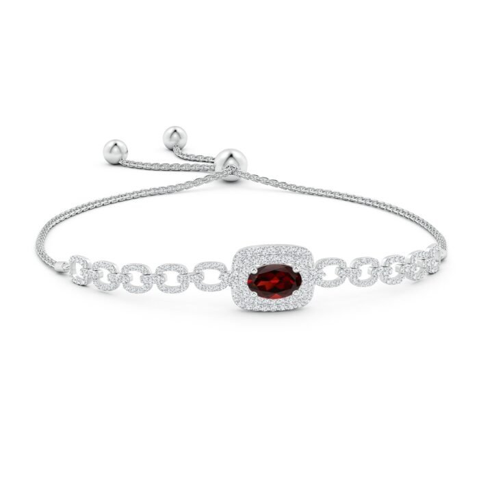 8x6mm aaa garnet white gold bracelet 2