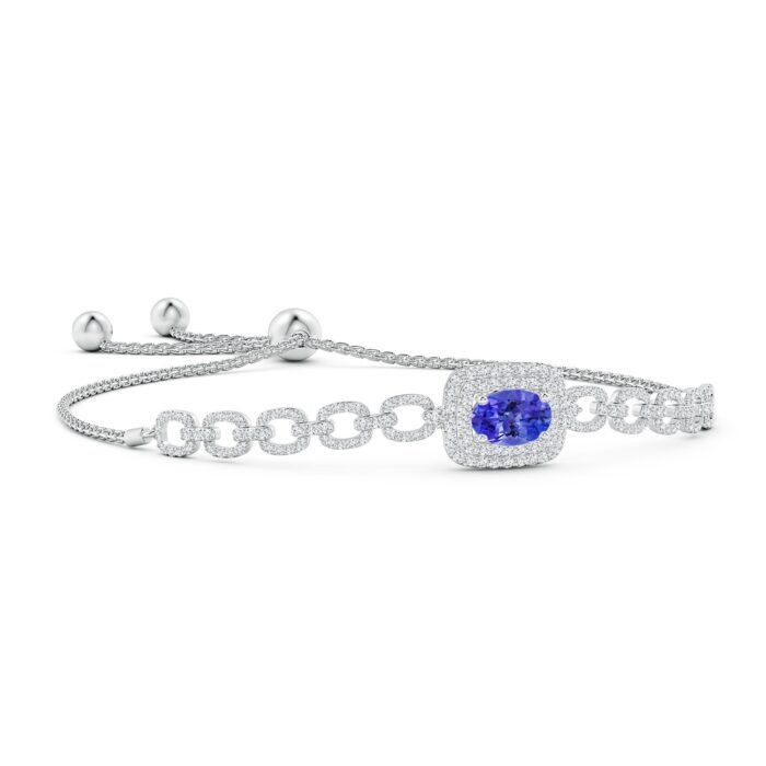 8x6mm aaa tanzanite white gold bracelet 1