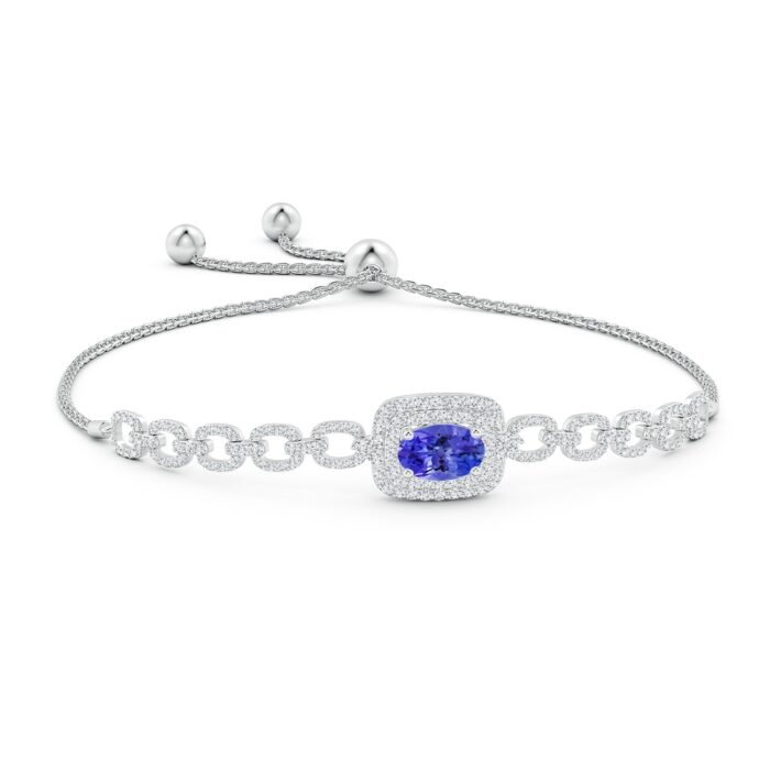 8x6mm aaa tanzanite white gold bracelet 2