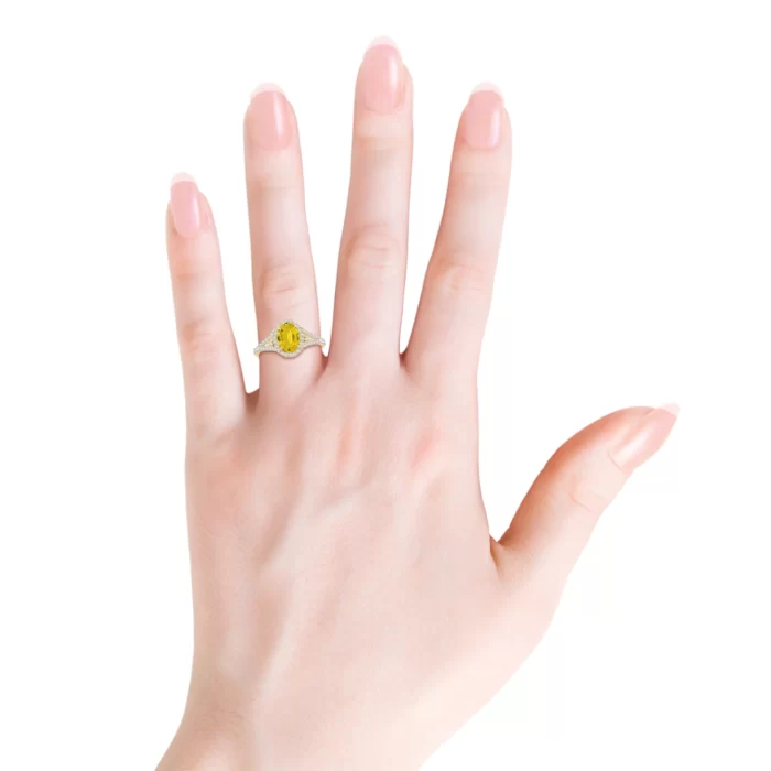 8x6mm aaa yellow sapphire yellow gold ring 4