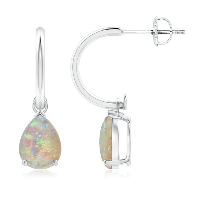 8x6mm aaaa opal white gold earrings 1