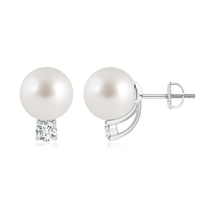 9mm aaa south sea cultured pearl white gold earrings