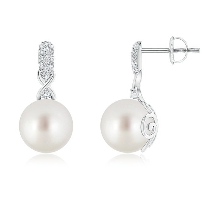 9mm aaa south sea cultured pearl white gold earrings 9