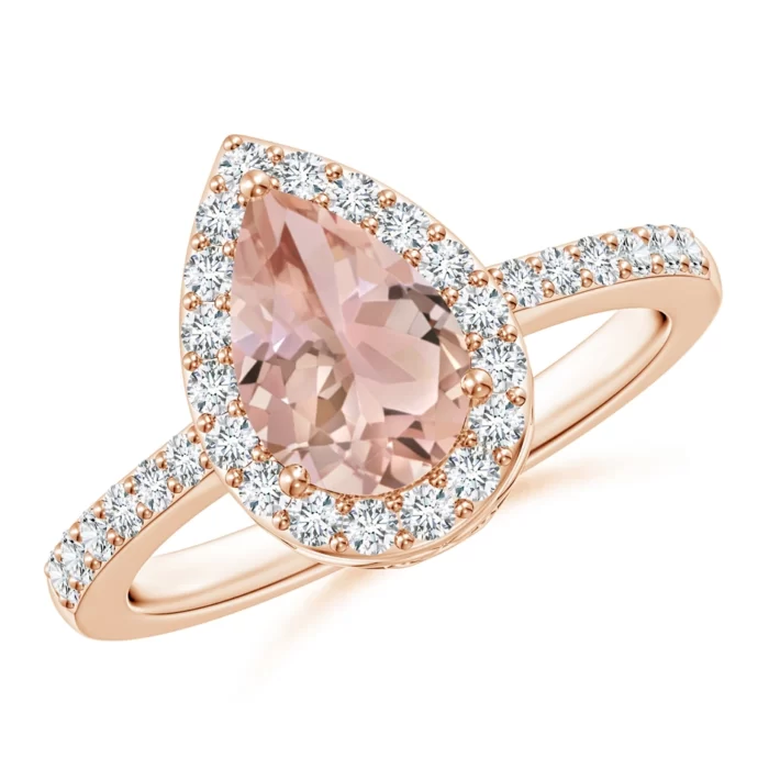 9x6mm aaa morganite rose gold ring