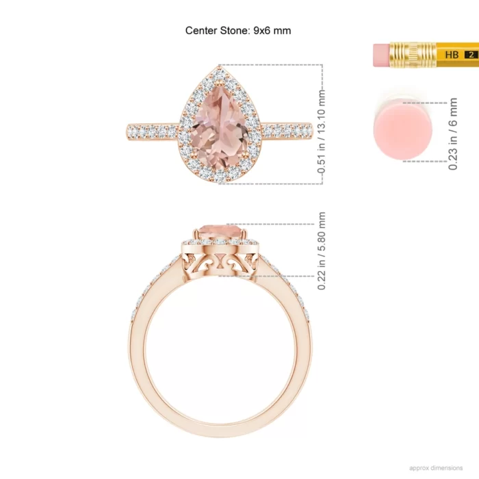 9x6mm aaa morganite rose gold ring 6