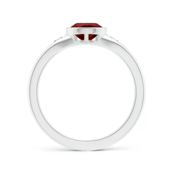 9x6mm aaaa garnet white gold ring 2