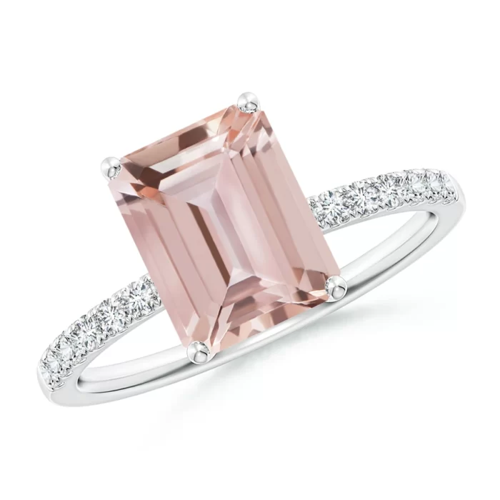 9x7mm aaa morganite white gold ring