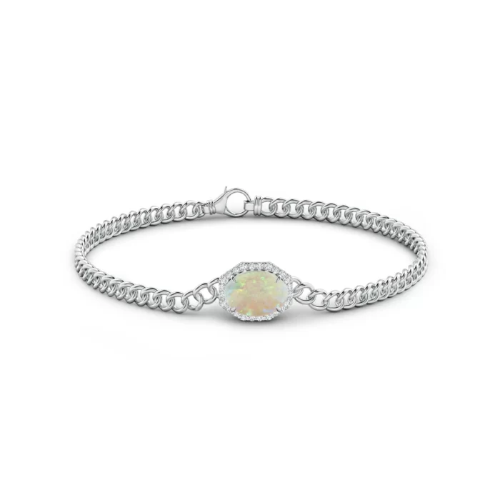 9x7mm aaa opal white gold bracelet 2