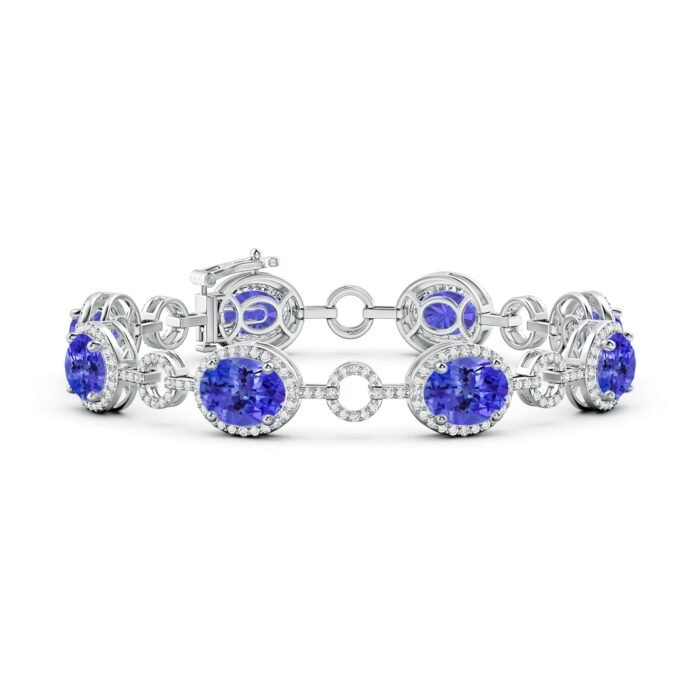 9x7mm aaa tanzanite white gold bracelet 1