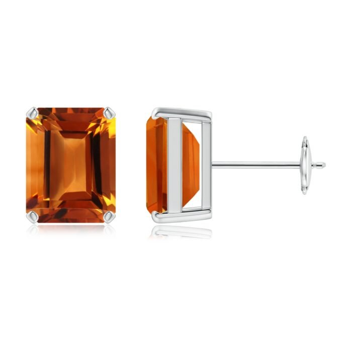 9x7mm aaaa citrine white gold earrings 1