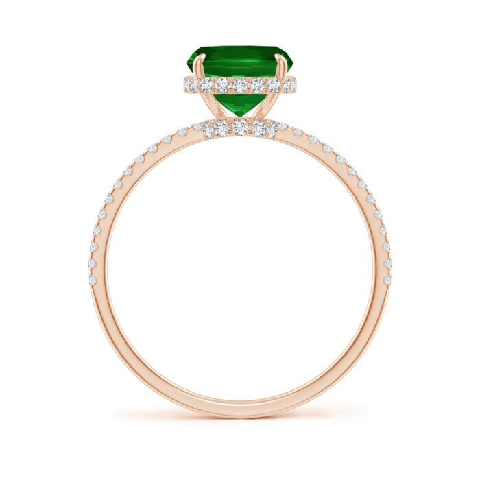 9x7mm aaaa emerald rose gold ring 2