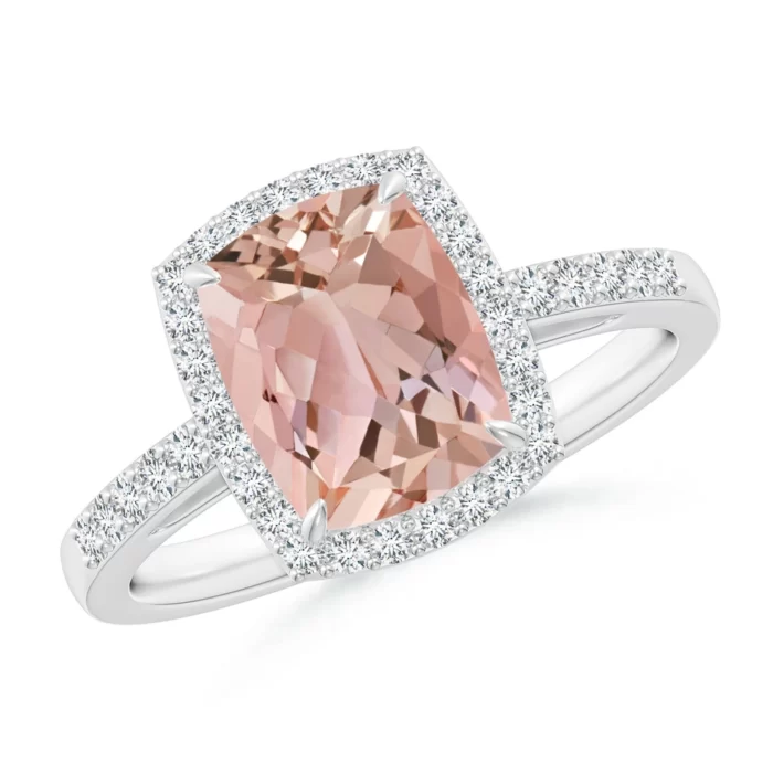 9x7mm aaaa morganite white gold ring