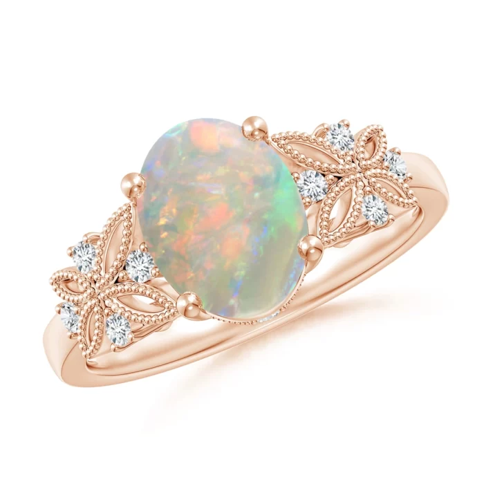 9x7mm aaaa opal rose gold ring 1