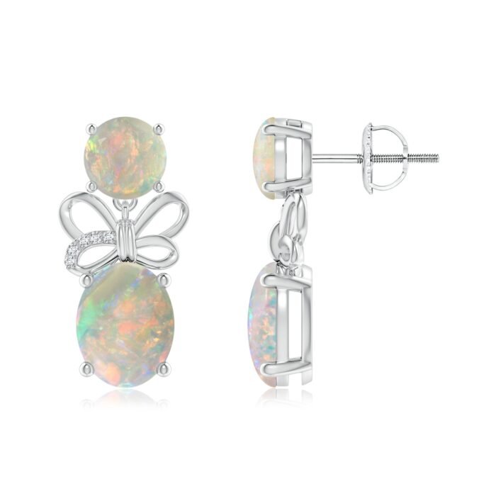 9x7mm aaaa opal white gold earrings 1