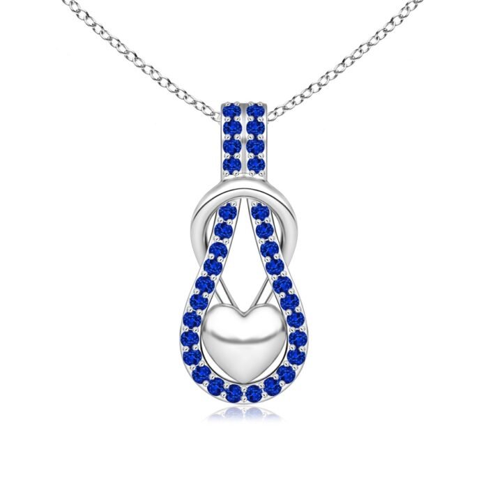 1.3mm aaaa blue sapphire white gold pendant