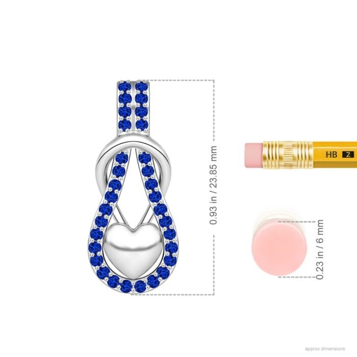 1.3mm aaaa blue sapphire white gold pendant 3