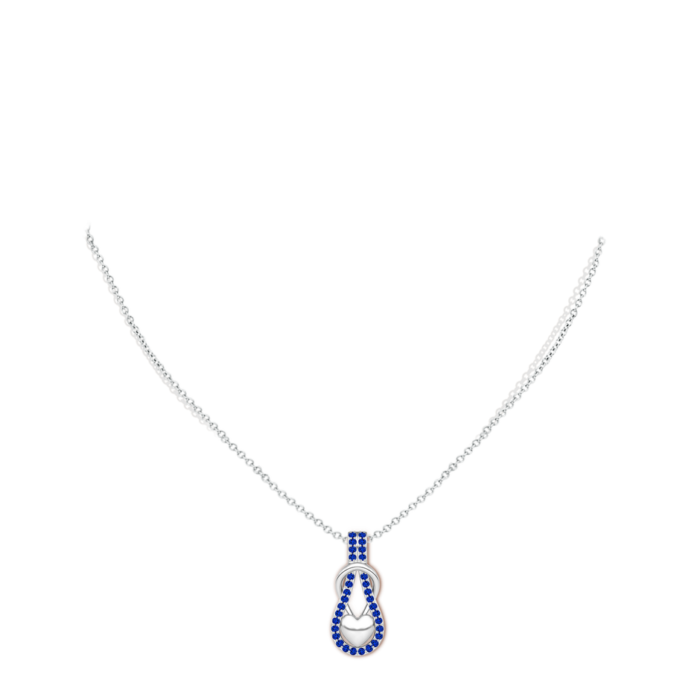 1.3mm aaaa blue sapphire white gold pendant 4