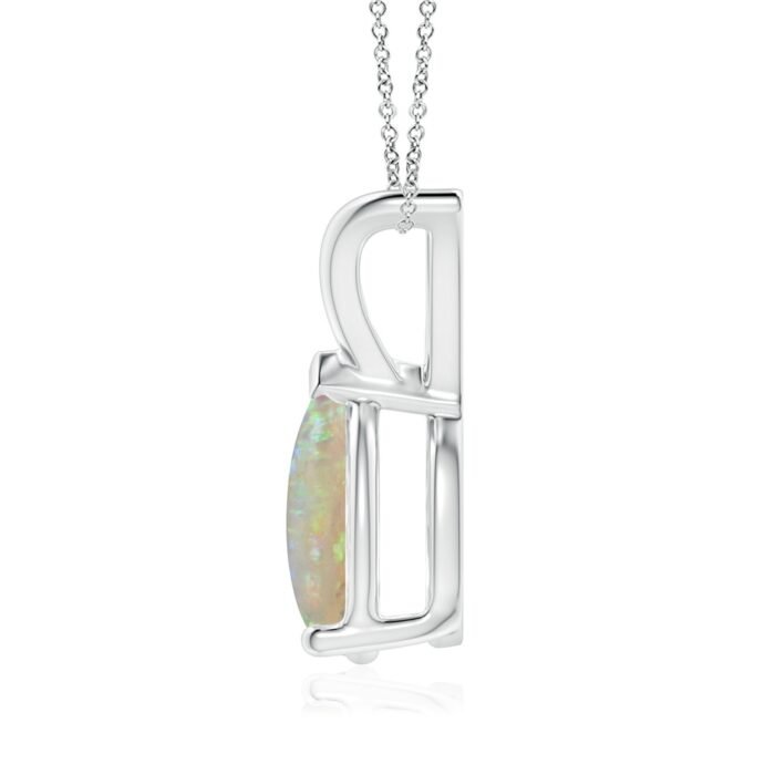 10x7mm aaaa opal white gold pendant 2