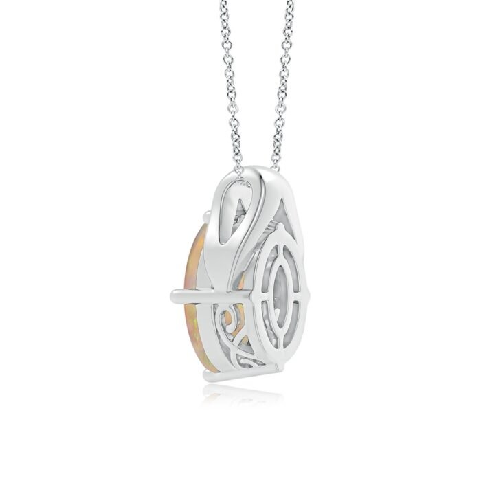 17.21x13.18x5.37mm aa opal 18k white gold pendant 400