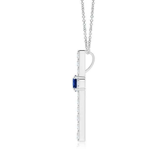 3.5mm aaaa blue sapphire white gold pendant 2