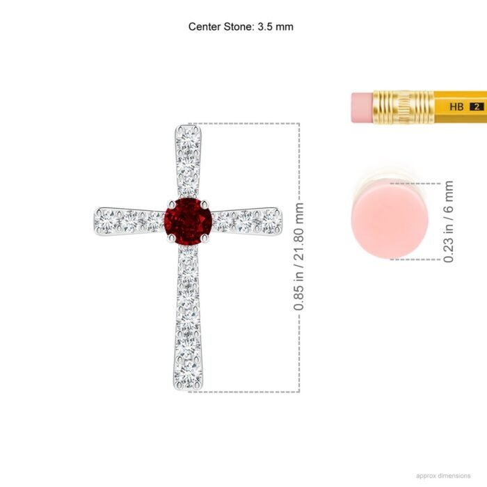 3.5mm aaaa ruby white gold pendant 3