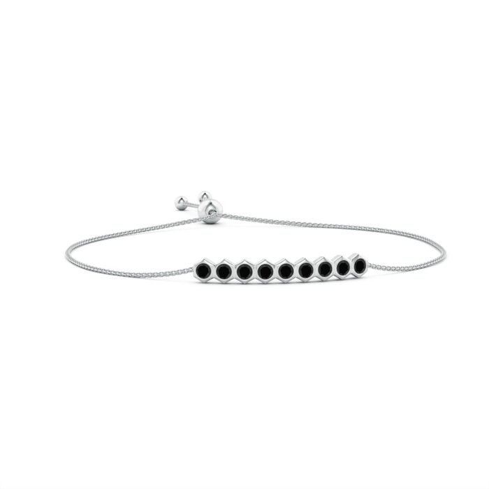 3mm aaa black onyx white gold bracelet 1