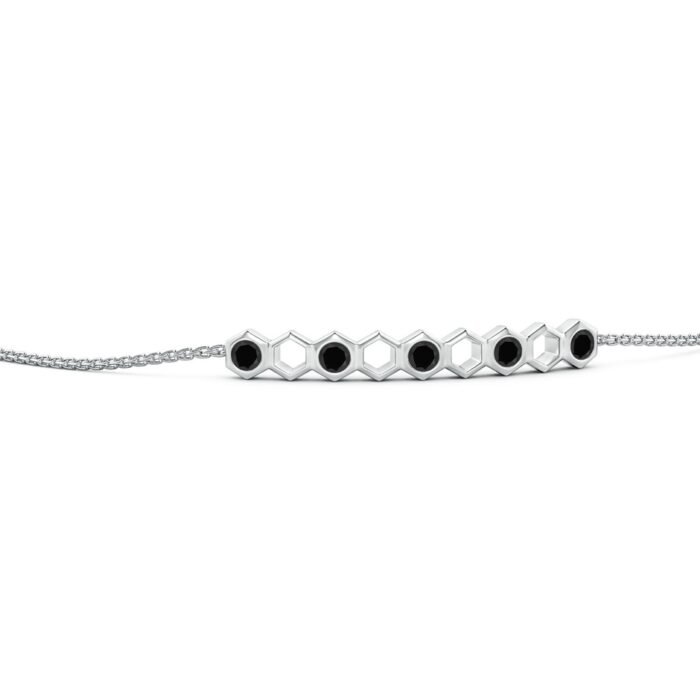 3mm aaa black onyx white gold bracelet 2