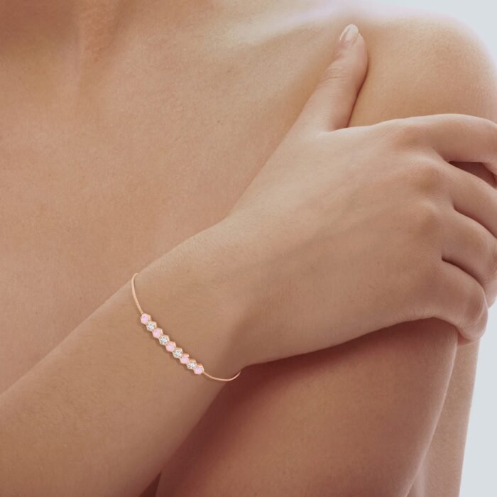 3mm aaa rose quartz rose gold bracelet 3