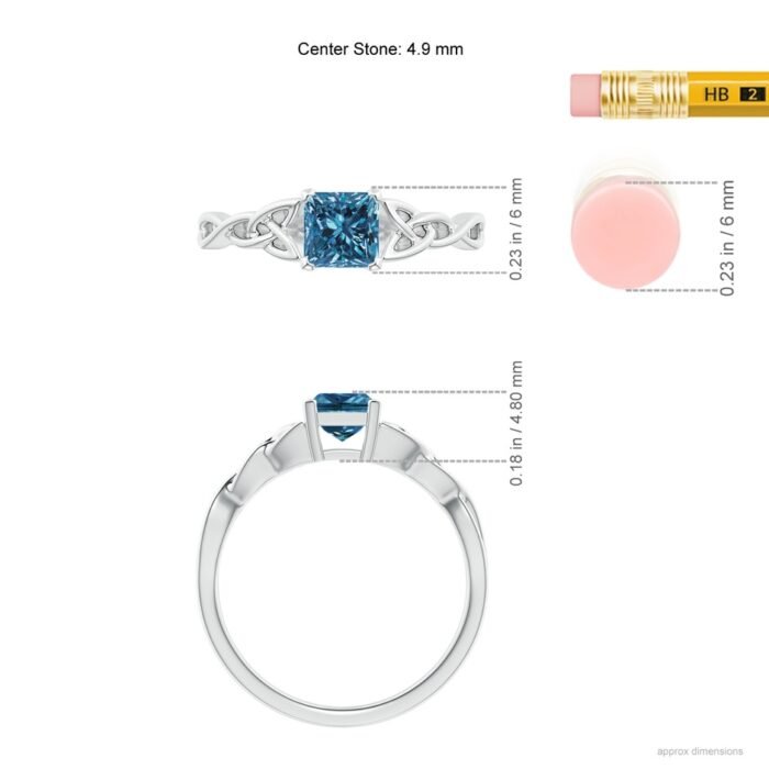 4.9mm aaa enhanced blue diamond white gold ring 5