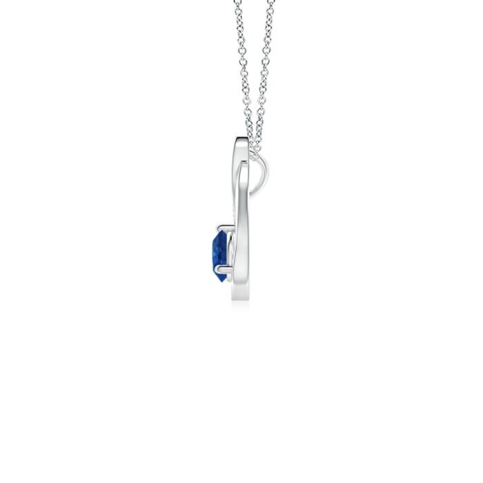 4mm aaa blue sapphire white gold pendant 2 1