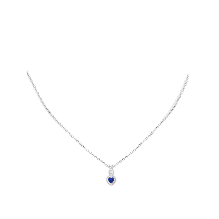 4mm aaa blue sapphire white gold pendant 4